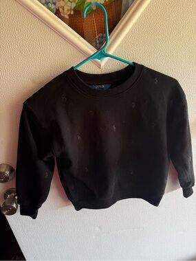 Polo by Ralph Lauren Black Polo Pony Crewneck Sweatshirt with Embroidered Ponies